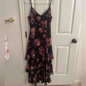 Lulu’s black floral maxi dress